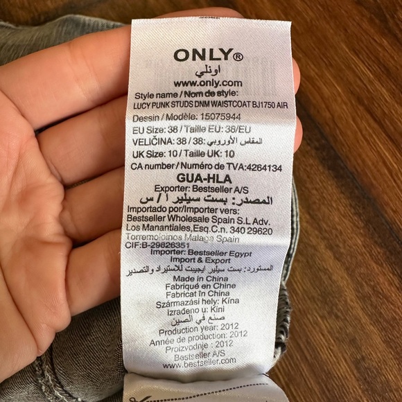 Only Women's Denim Vest - size 38 - Picture 5 of 7